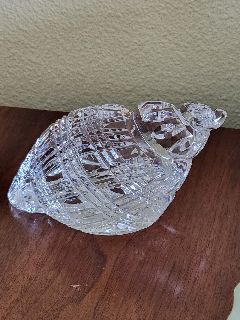 Vintage Waterford Crystal Decorative Seashell Figurine - Clear Crystal.